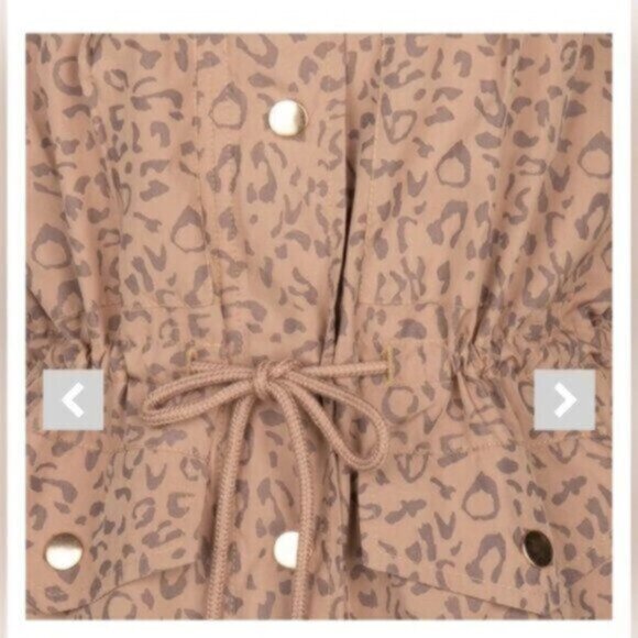 Neutral Leopard print jacket with cinch waist Women's Sz 16 - Picture 3 of 10